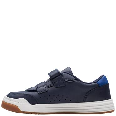CLARKS BOYS TWIN STRAP TRAINER - NAVY